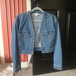 Veronica Beard Blue Cropped Jean Jacket